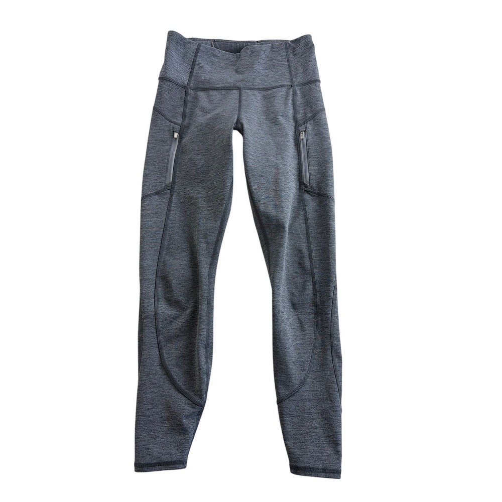 Athleta Legging Womens XS Rainier Heathered Tight Pockets Grey Crop